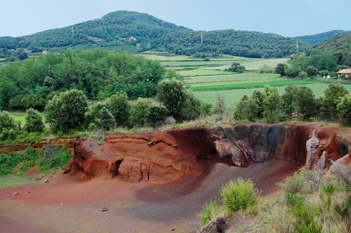Dramatic scenery in volcanic area of Garrotxa